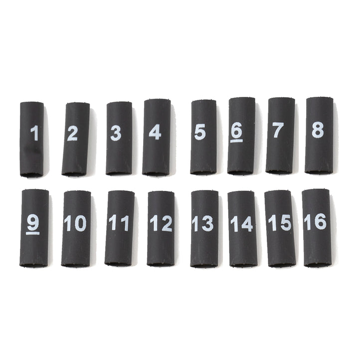 Black 3:1 3/16" Heat Shrink Number Set 1-16