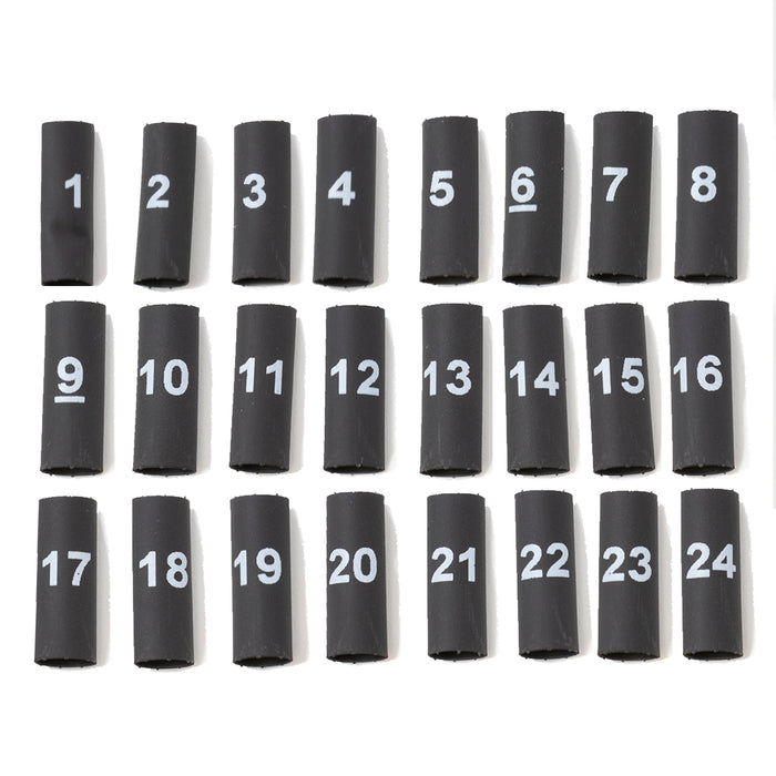 Black 3:1 3/16" Heat Shrink Number Set 1-24