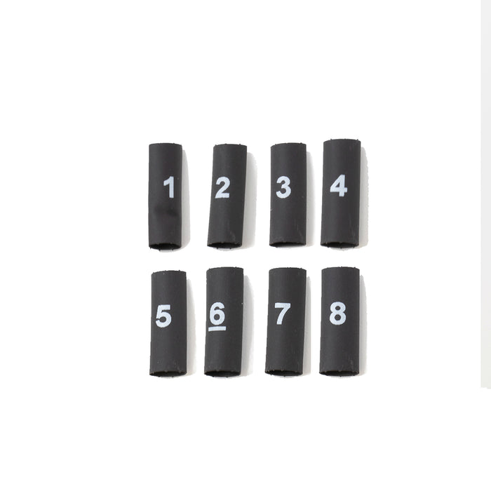 Black 3:1 3/16" Heat Shrink Number Set 1-8