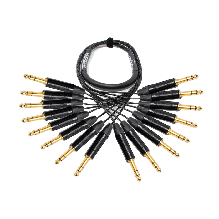 8 Channel Analog Snake Made from Mogami 2932 and Neutrik Gold TRS M to TRS M. Standard Finish.