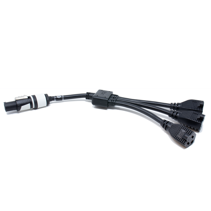 PowerCON White to Triple NEMA 5-15R adapter