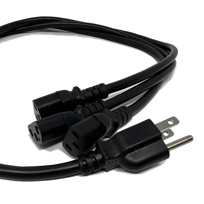 NEMA 5-15P to triple IEC Splitter