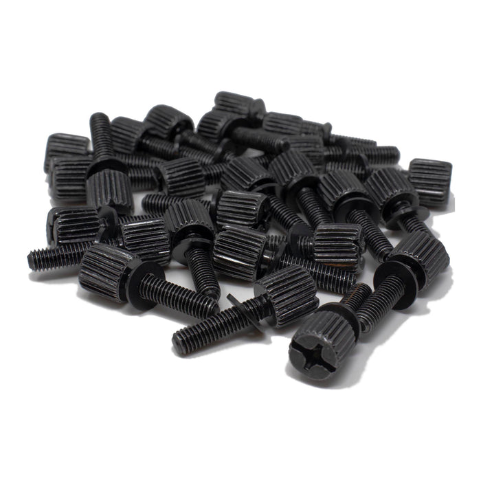 10-32 Thumb Screws Black for 19" rack equipment