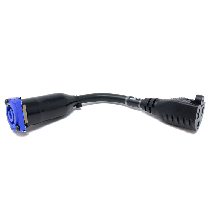 PowerCON Blue panel mount to Female AC Adapter