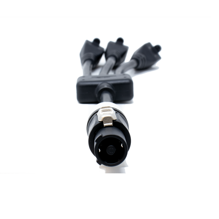 PowerCON White to Triple NEMA 5-15R adapter