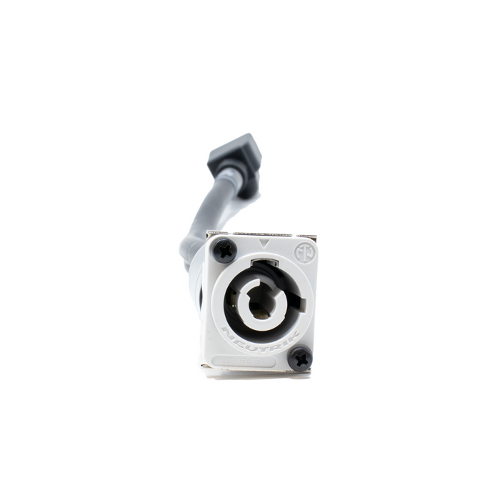 Male 5-15P to PowerCON White panel mount adapter