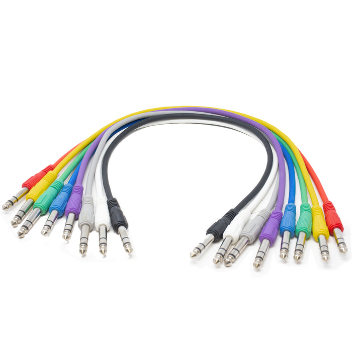 1.5' TRS 1/4" to TRS 1/4" Patch Cables (8-Pack)